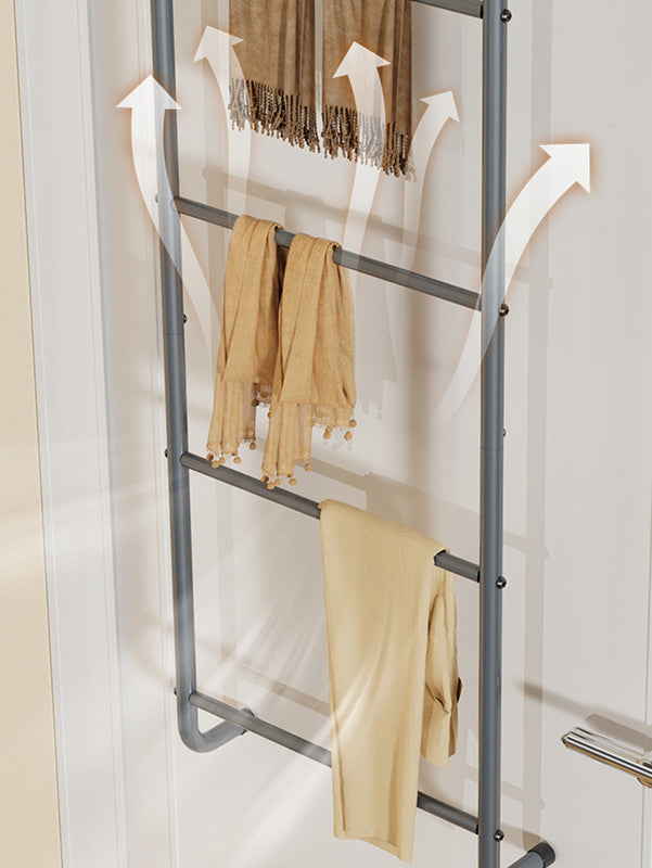 Over The Door Towel Rack Metal Behind Door Hanger for Bathroom Bedroom-Grey