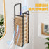 Double-Pole Towel Rack, Wall-Mounted Storage Rack for Bathroom,Black