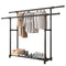 Double-rod Adjustable Clothes Rack with Pulley-Back