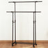 Double-rod Adjustable Clothes Rack with Pulley-Back