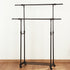Double-rod Adjustable Clothes Rack with Pulley-Back