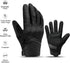 Breathable Mesh Motorcycle Gloves Touchscreen with TPR Palm Pad Hard Knuckle-Black-XLarge