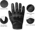 Breathable Mesh Motorcycle Gloves Touchscreen with TPR Palm Pad Hard Knuckle-Black-XLarge