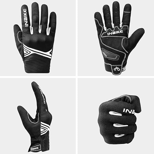 Breathable Mesh Motorcycle Gloves Touchscreen with TPR Palm Pad Hard Knuckle-White-XLarge