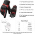 Breathable Mesh Motorcycle Gloves Touchscreen with TPR Palm Pad Hard Knuckle-Red-Medium