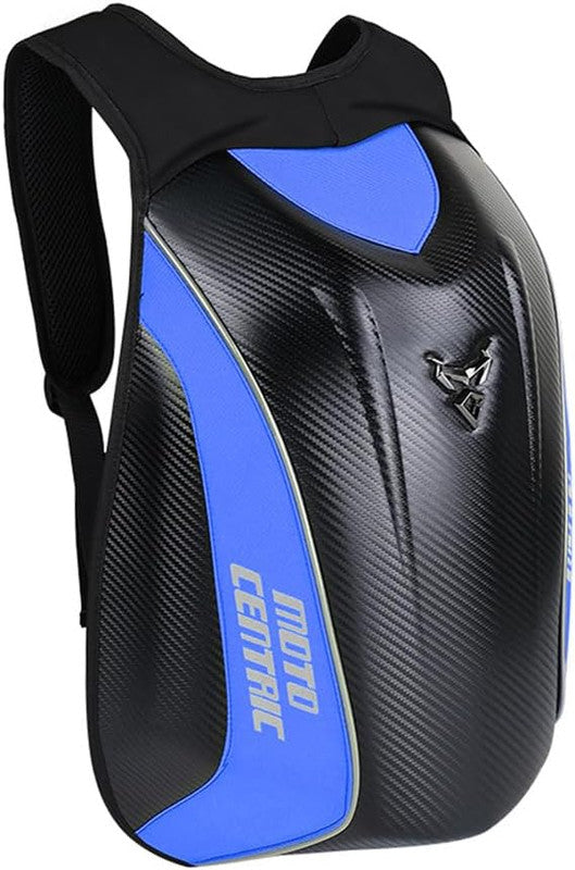 Motorcycle Backpack Waterproof Carbon Fiber-Blue