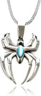 Spider Pendant Necklace Surgical Steel Superhero Spiderman Jewelry for Kids- Silver B