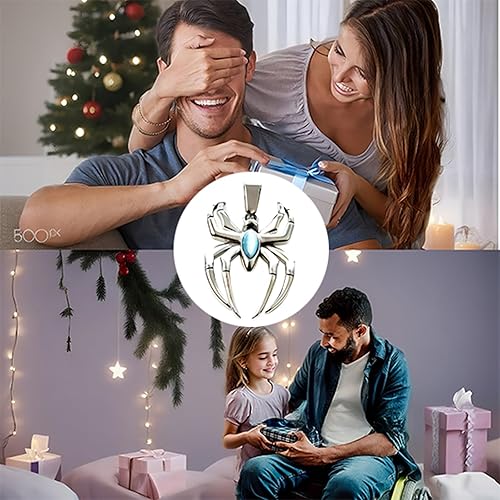 Spider Pendant Necklace Surgical Steel Superhero Spiderman Jewelry for Kids- Silver B