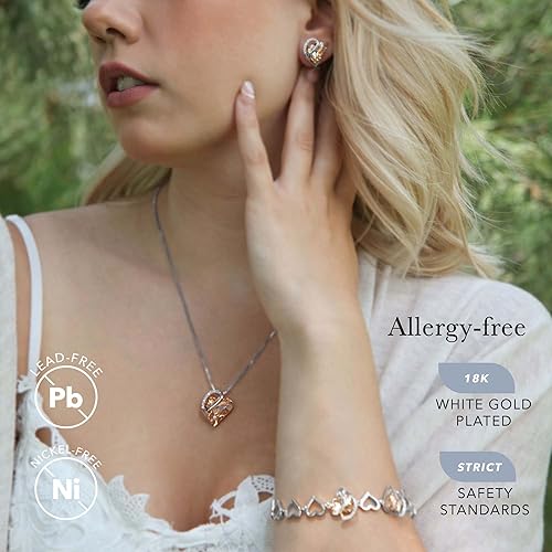 Infinity Love Heart Necklace, Birthstone Necklace for Women, Jewelry for Women with Healing Crystals, Allergy Free Pendant Necklace-16-Energy-Calcite Orange