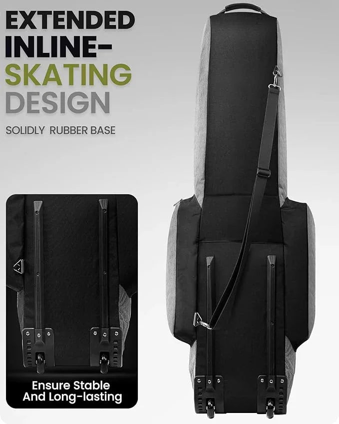 OutdoorMaster Padded Golf Club Travel Bag with Wheels, 900D Heavy Duty Oxford Waterproof -Alligators-Gray