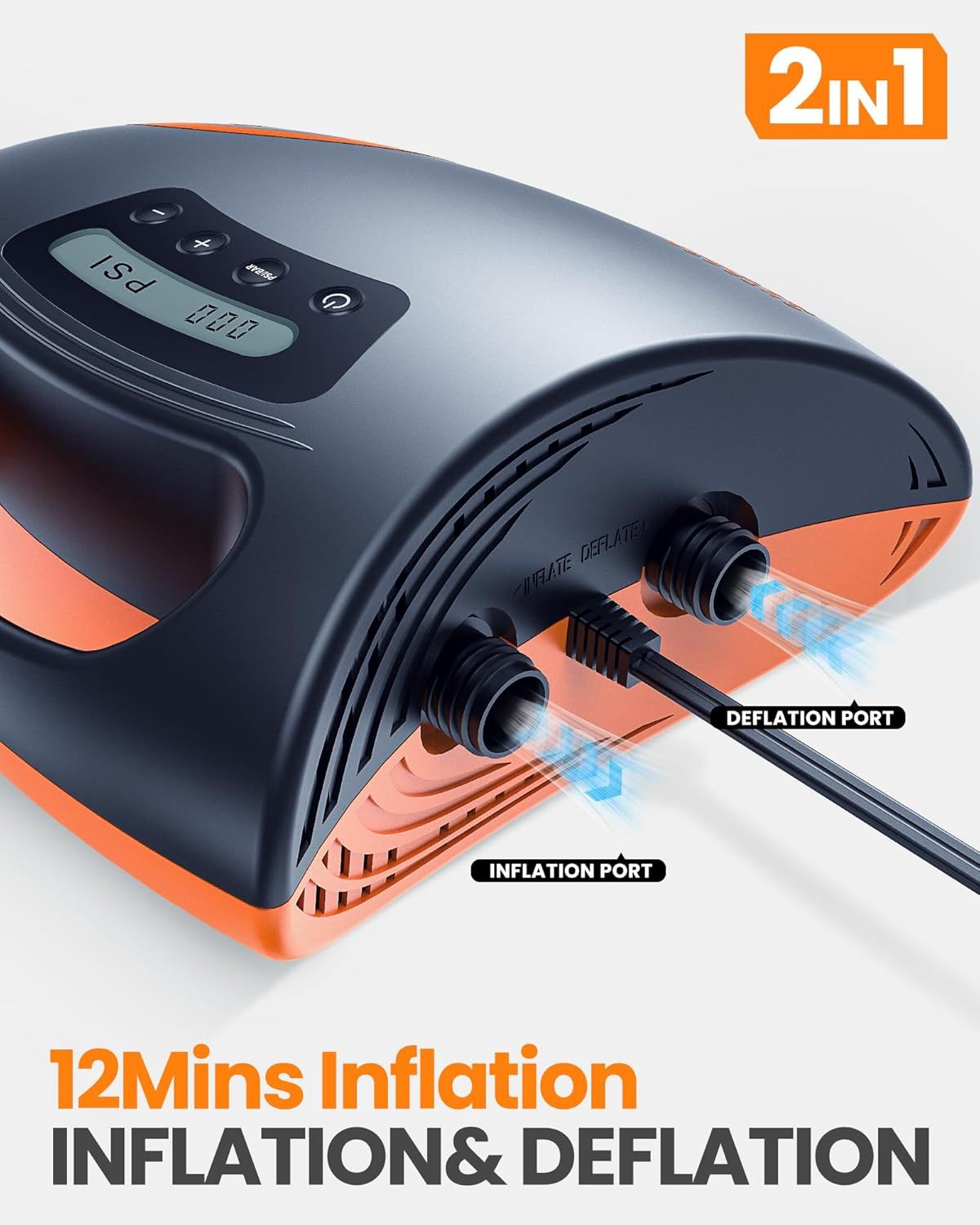 SHARK 2 Electric SUP Pump 12V DC 20 PSI Auto Shut-Off Dual Stage Device