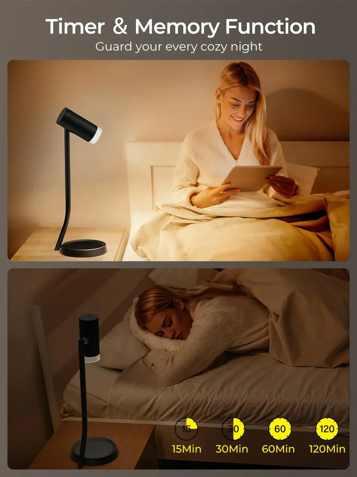 Cordless Table Lamps, Battery Operated Portable Table Light with Magnetic Adjustable Angle Head, 5000mAh Rechargeable Lamp with CCT Dimming for Patio Party Restaurant Dining Home 2 Packs