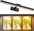 Wireless Rechargeable Picture Light 16inch LED Wall Art Lamp Remote Black