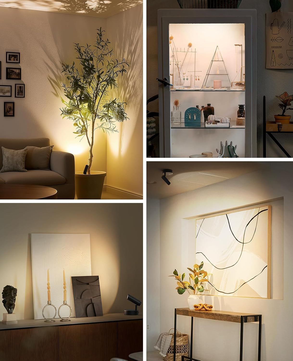 Spotlights Indoor, No-Glare Rechargeable Floor Can Light for Plants with Remote, Wireless Art Accent Spot Lights Uplight for Painting, Picture, Dartboard, Home, Corner Sofa Display 2PCS