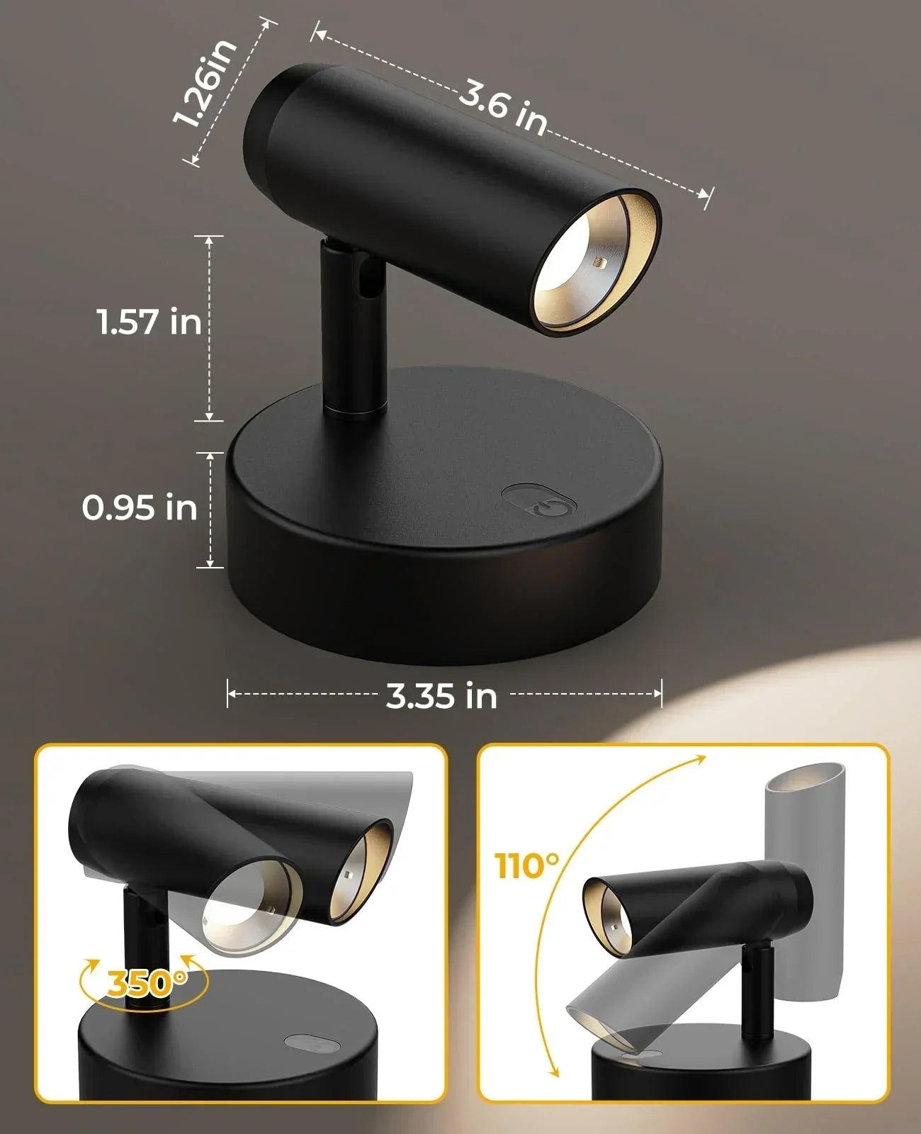 Spotlights Indoor, No-Glare Rechargeable Floor Can Light for Plants with Remote, Wireless Art Accent Spot Lights Uplight for Painting, Picture, Dartboard, Home, Corner Sofa Display
