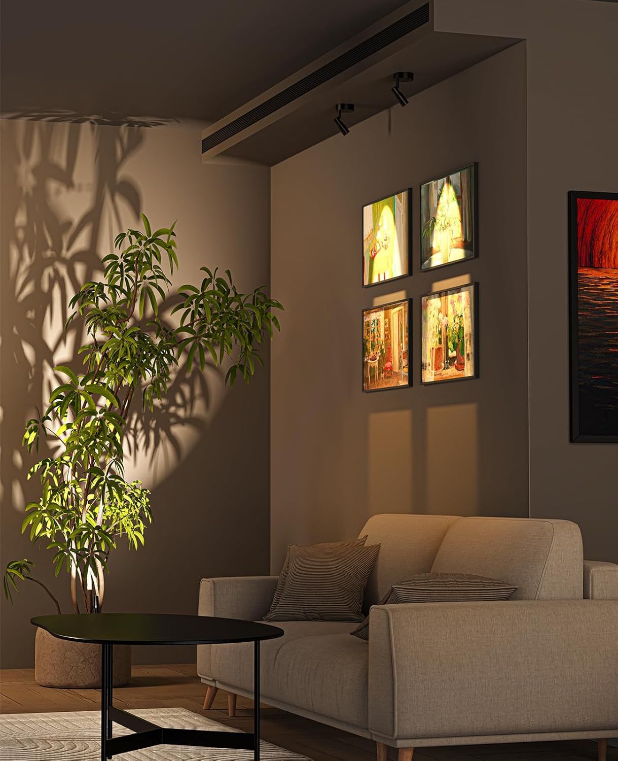 Zoomable Spot Light Indoor, Rechargeable Picture Light with Remote, Dimmable CCT Spotlight for Wall Art, Battery Uplight Indoor with Timer for Plant Artwork Painting Sofa Corner 1PC