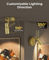 Spot Lights Indoor, Rechargeable Picture Light with Remote, Dimmable CCT Spotlight for Wall Art, 6000mAh Battery Uplights Indoor with Timer for Plant Artwork Painting Sofa Corner Light Gold