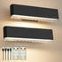 Battery Operated Wall Sconce Set of 2 Wireless Wall Lamp with Remote Control & Touch Control Rechargeable LED Wall Lights 3 Color Temperatures 360° Rotatable for Bedroom Living Room Black