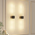 Black Battery Operated Wall Sconce Set of 2, Rechargeable Wireless Wall Lights with Remote and Touch, 360° Rotatable Sconces Wall Decor for Bedroom Living Room (23.62 Inch, 2-Pack)