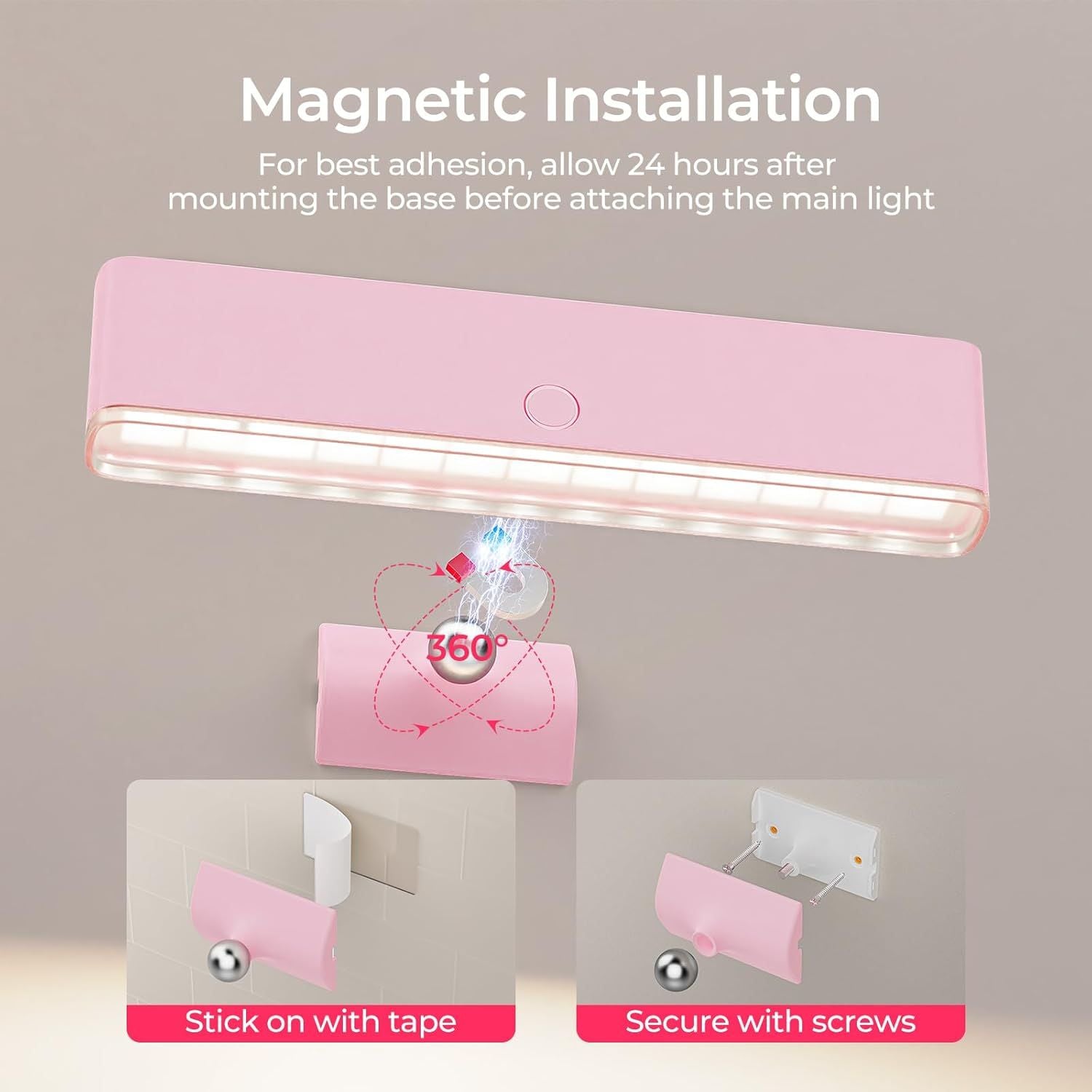 Wireless Vanity Lights for Mirror Set of 2-4000mAh Rechargeable Stick On Makeup Light with CCT Modes & Dimmable Brightness, Cordless Light for Mirror, Vanity, Bathroom, Renter Friendly