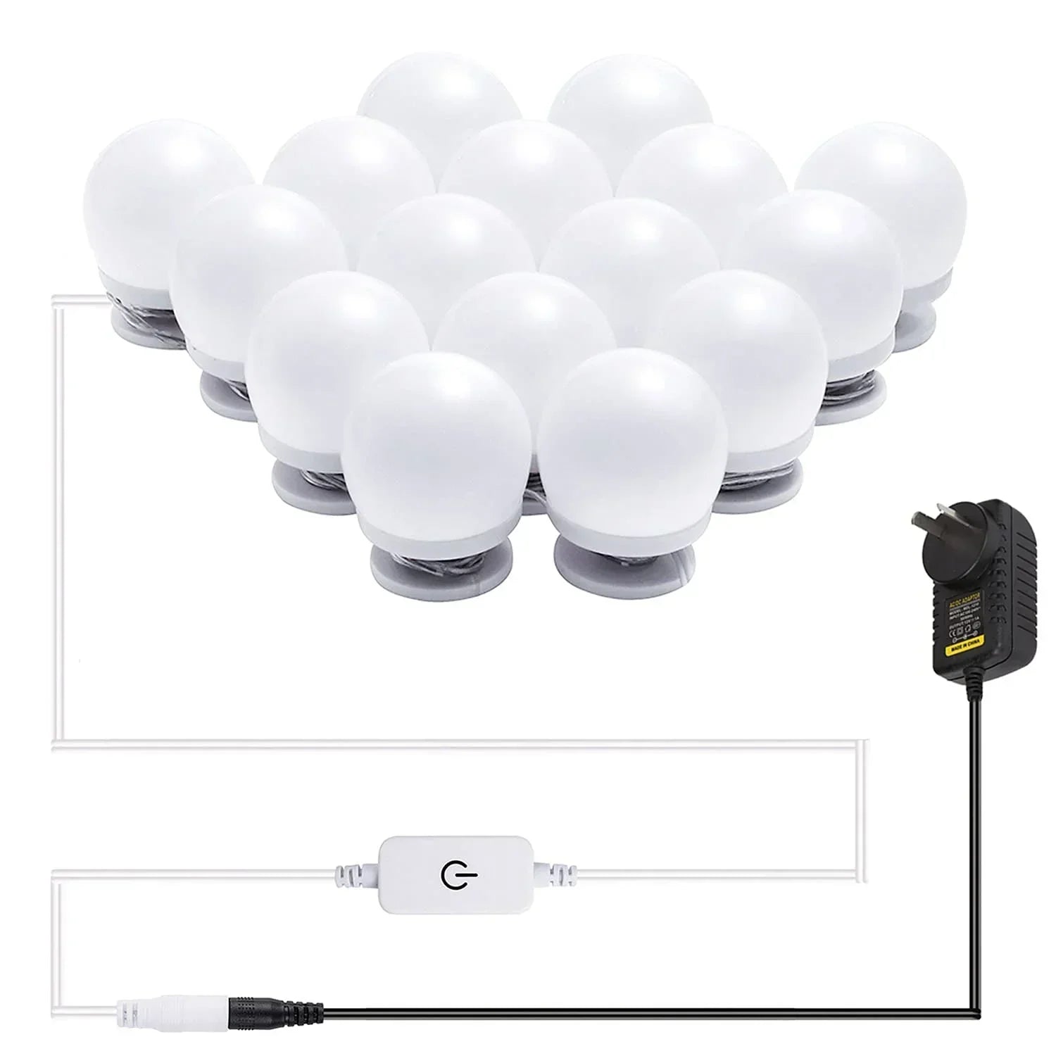 Hollywood Mirror Lights Makeup Vanity Lights, LED Vanity Mirror Lights Kit for Dressing Table, Dimmable and Adapter Plug in, Mirror Not Included (16 Bulbs Natural White)