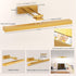 Picture Light Battery Operated, 16in Wireless Art Light for Paintings CCT Dimmable Recharging Battery Picture Light with Remote Control for Gallery Dartboard Art Bedroom Bathroom Gold