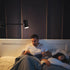 Battery Operated Wall Sconces Set of 2, Swing Arm Wall Lamp with Remote Control, Not Hardwired Led Wall Lamp Fixtures Dimmable Wall Light Decor for Bedroom Reading Living Room