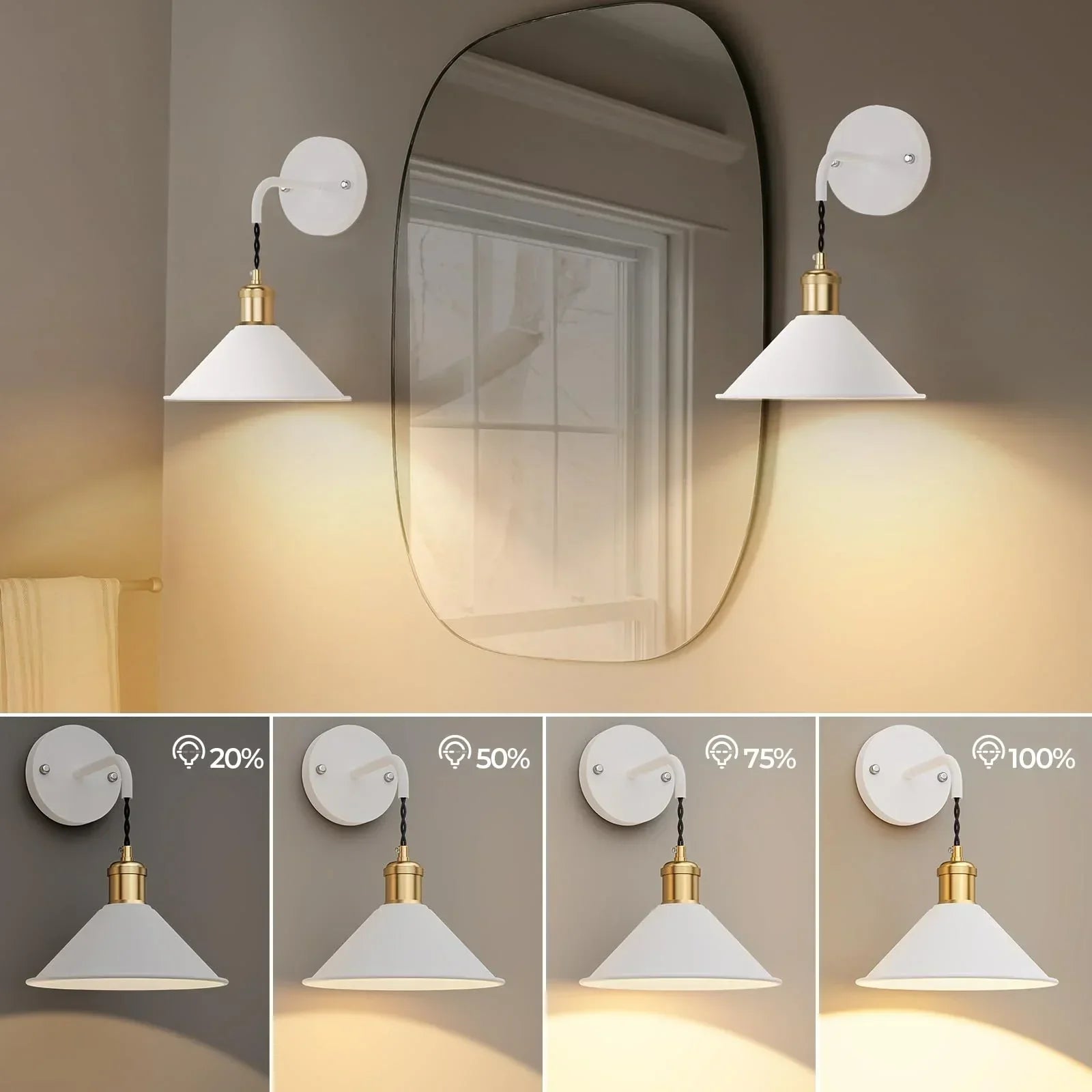 Battery Operated Wall Sconce, Wireless Wall Lights Set of 2, 13 RGB Colors Dimmable Battery Powered Wall Lamp with Remote, Memory Function, Timer for Bedroom, Living Room