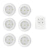 6 LED Light Set with Remote - Cool White for Cabinets & Displays
