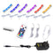 LED Under Cabinet Night Lights Kit for Glass Edge Shelf Back Side Lighting Using Flexible Cable and Clip with RF Remote(6 Lights RGB)