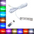 LED Under Cabinet Night Lights Kit for Glass Edge Shelf Back Side Lighting Using Flexible Cable and Clip with RF Remote(6 Lights RGB)
