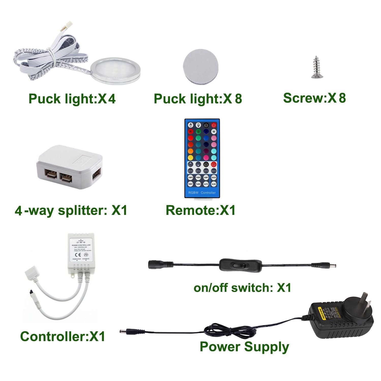 RGBWW RGB + Warm White Color Changing Christmas Xmas Under Cabinet LED Lights Kit IR Remote Puck Lights for Kitchen Counter Shelf Furniture Ambiance Lighting (RGBWW, 4 Lights, 12W)