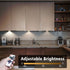 Dimmable LED Under Cabinet Lighting, Counter Showcase Kitchen Lighting Fixtures with 12V Plug in adapter and Dimmable Wireless Remote Control, 4 Ultra Slim Puck Lights Kit (Warm White)