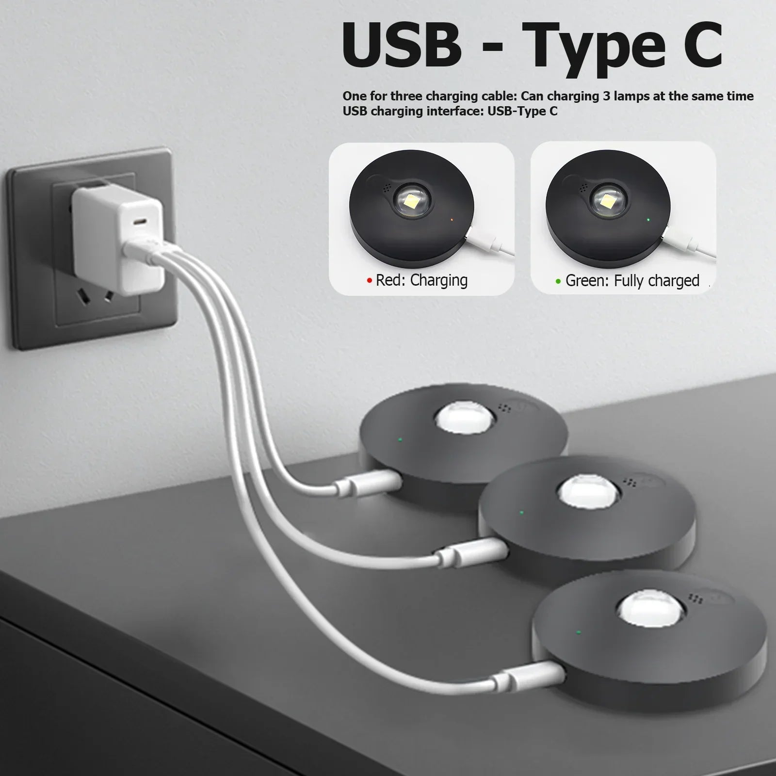 6 Lights LED Rechargeable Slim Cabinet Light, 2cm, Remote Control, Magnetic Mount