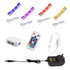 LED Under Cabinet Night Lights Kit for Glass Edge Shelf Back Side Lighting Using Flexible Cable and Clip with RF Remote(4 lights, RGB)