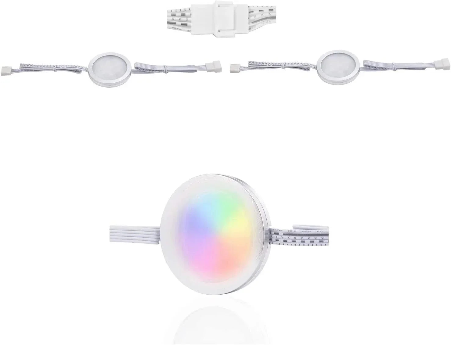 Under Counter LED Light Kit, RGBW Under Cabinet Lighting, 10 Packs Colored Cabinet Lights with Wireless 40-Key IR Dimmable Remote Control (10 Lights)
