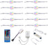 Under Counter LED Light Kit, RGBWW Under Cabinet Lighting, 10 Packs Colored Cabinet Lights with Wireless 40-Key IR Dimmable Remote Control (10 Lights)
