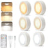 Pack of 6 Under-Unit Lights Kitchen LED Cabinet Lighting Wireless with Remote Control Cabinet Lighting Rechargeable Battery Dimmable Under Cabinet Light for Showcases, Wine Cabinet