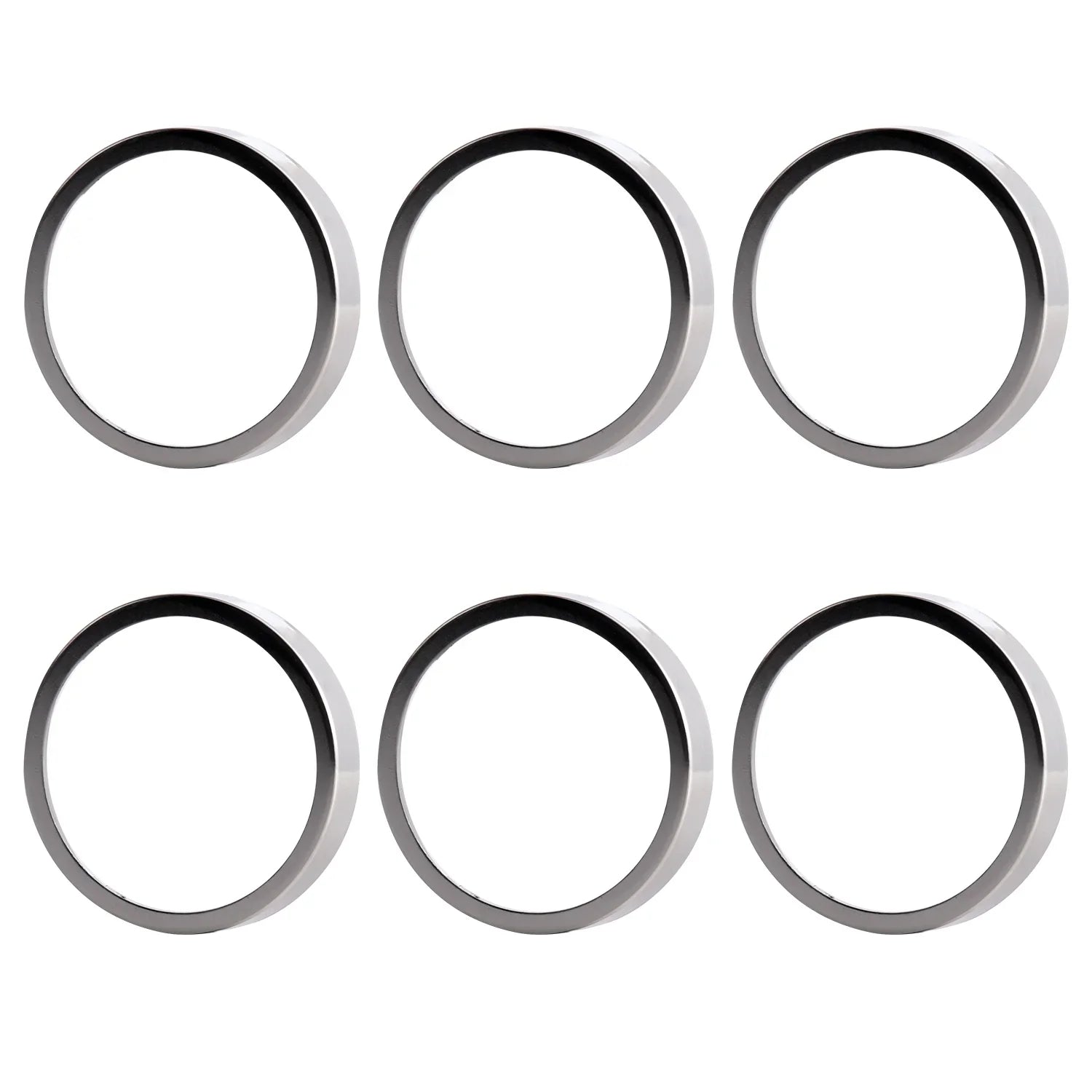 6 Pack GU10/MR16 Bulb Decorative Trim Rings, Heat Insulation Anti-Scald Protective Rings for Track Lighting, Snap-On Spring-Loaded Design (Brushed Nickel)