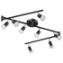 Aiboo 8-Light LED Track Lighting Kit, Swing Arm, GU10, Matte Black Finish