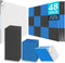 Acoustic Panels  Foam Wedges 48pcs 30x30x2.5cm for Soundproof Padding Wall Black&Blue