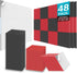 Acoustic Panels  Foam Wedges 48pcs 30x30x2.5cm for Soundproof Padding Wall Black&Red