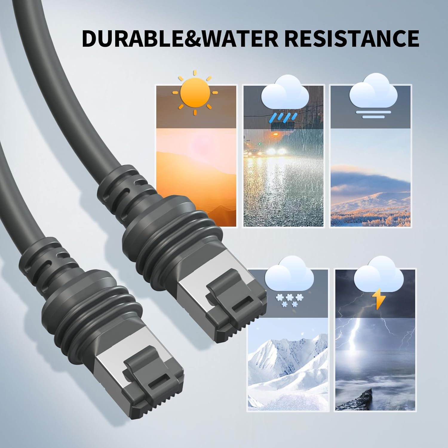 Starlink Gen 3 Ethernet Cable 33FT/ 10M Cable, Waterproof, Grey