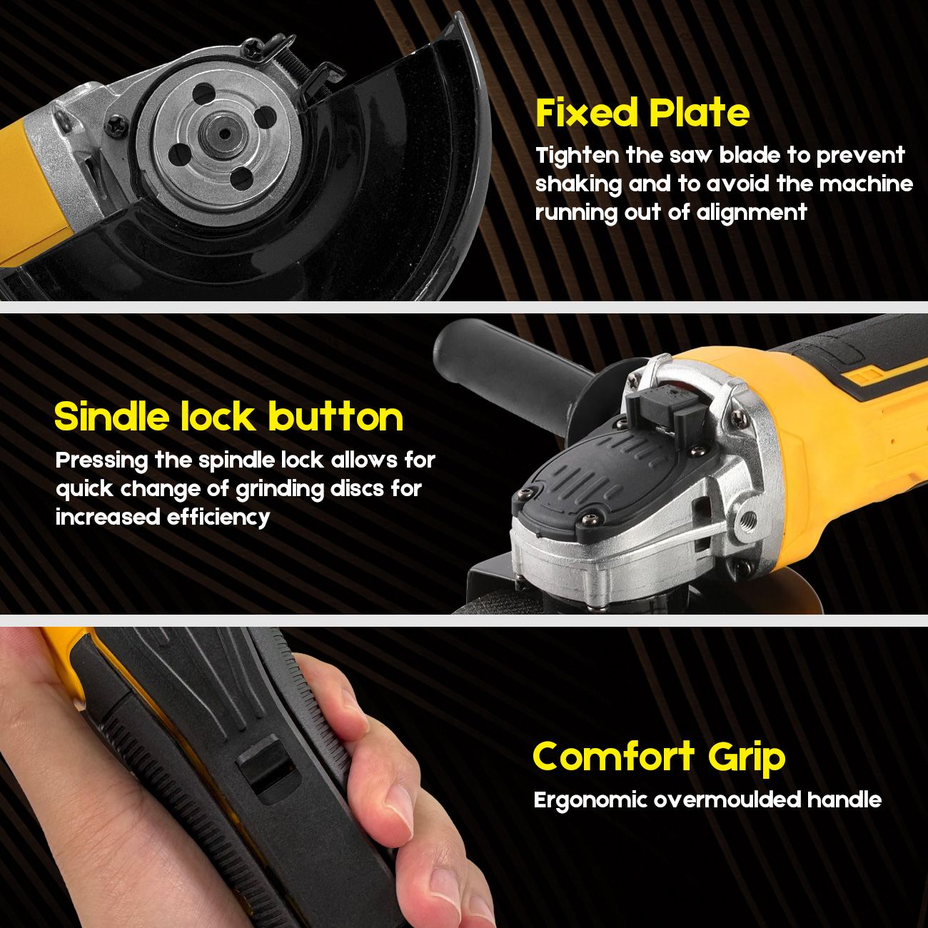 Cordless Angle Grinder 4-1/2 inch for Makita 18V MAX Battery, Grinder Tool, Power Electric Grinders, Brushless Motor for Cutting, Griding, Polishing