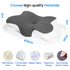 Cervical Pillow with Memory Foam, Ergonomic Contour Neck Support, 2-in-1 Dual Height, Pressure Relief, Grey
