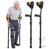 Pair of Adjustable Forearm Crutches for Adults, Lightweight Portable Walking Crutches with Spring Cushioning Design, Black