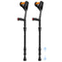 Pair of Adjustable Forearm Crutches for Adults, Lightweight Portable Walking Crutches with Spring Cushioning Design, Black