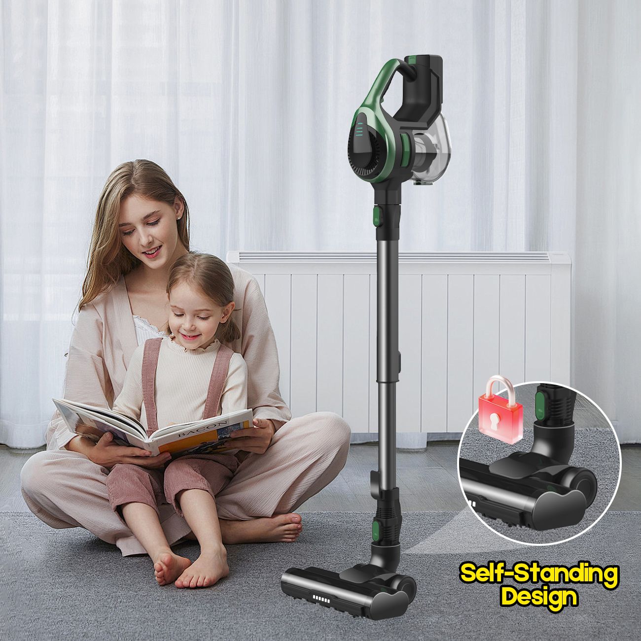 46Kpa Strong Suction, Lightweight Handheld Vacuum Cleaner,  2500mAh Removable Battery with Wall Charger for Home, Hard Floors, Blankets And Pet Hair.