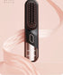 Cordless Hair Straightener Brush Portable Mini Ionic Straightening Comb 4000mAh-Black