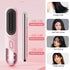 Cordless Hair Straightener Brush Portable Mini Ionic Straightening Comb 4000mAh-Purple